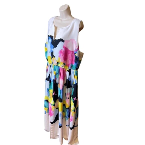 Lela Rose Lane Bryant Sleeveless Dress Pleated Bottom Plus Size 28 u - Picture 4 of 8